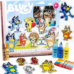 Bluey Window Art Kit – Kids Window Suncatchers (Multi-Color) NEW